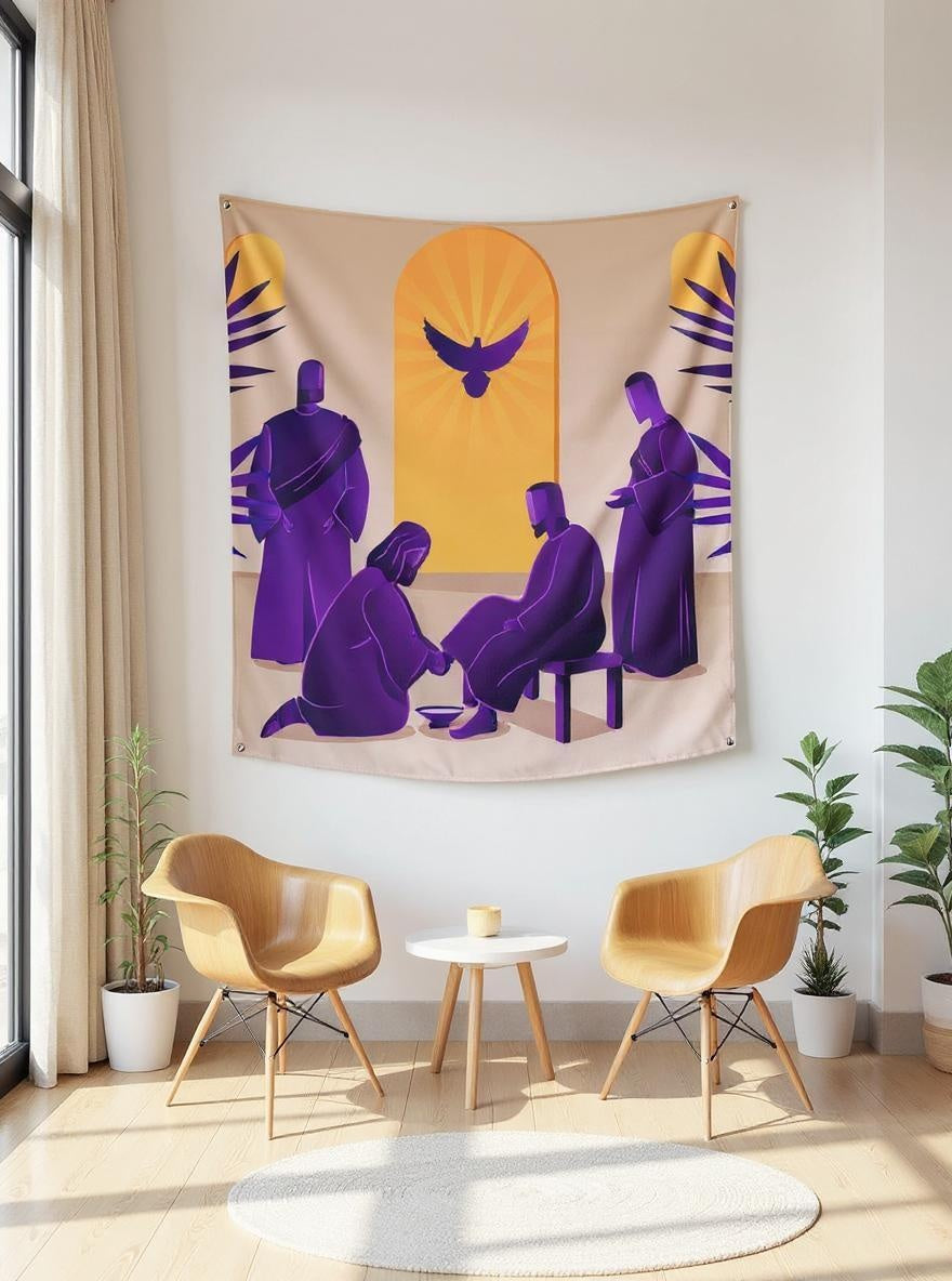 Jesus Washing Feet Tapestry