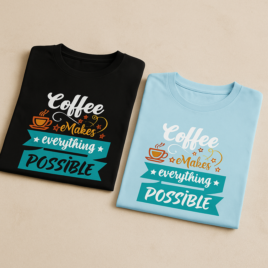 Coffee Makes Everything Possible T-Shirt – Unisex Cafe Vibes Tee for Coffee Lovers