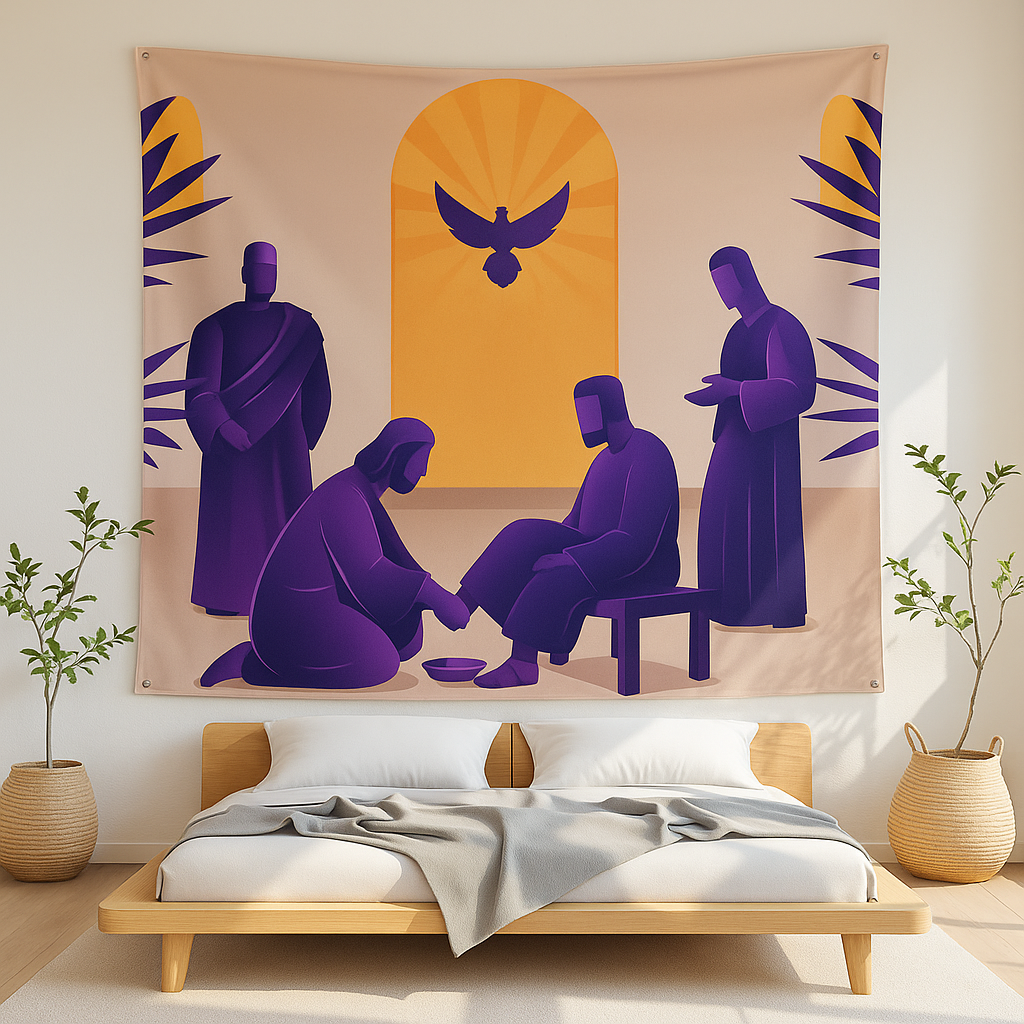Jesus Washing Feet Tapestry