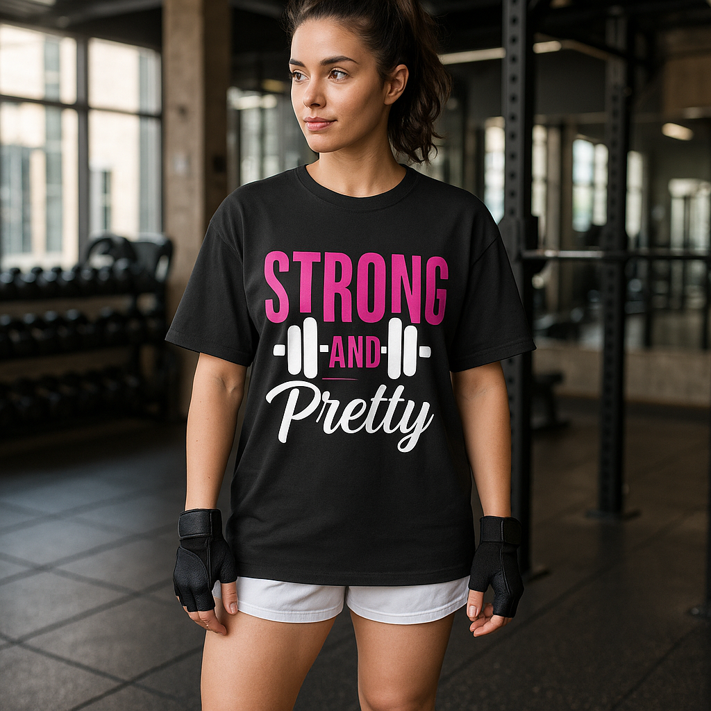 Strong and Pretty Oversized Gym T-Shirt