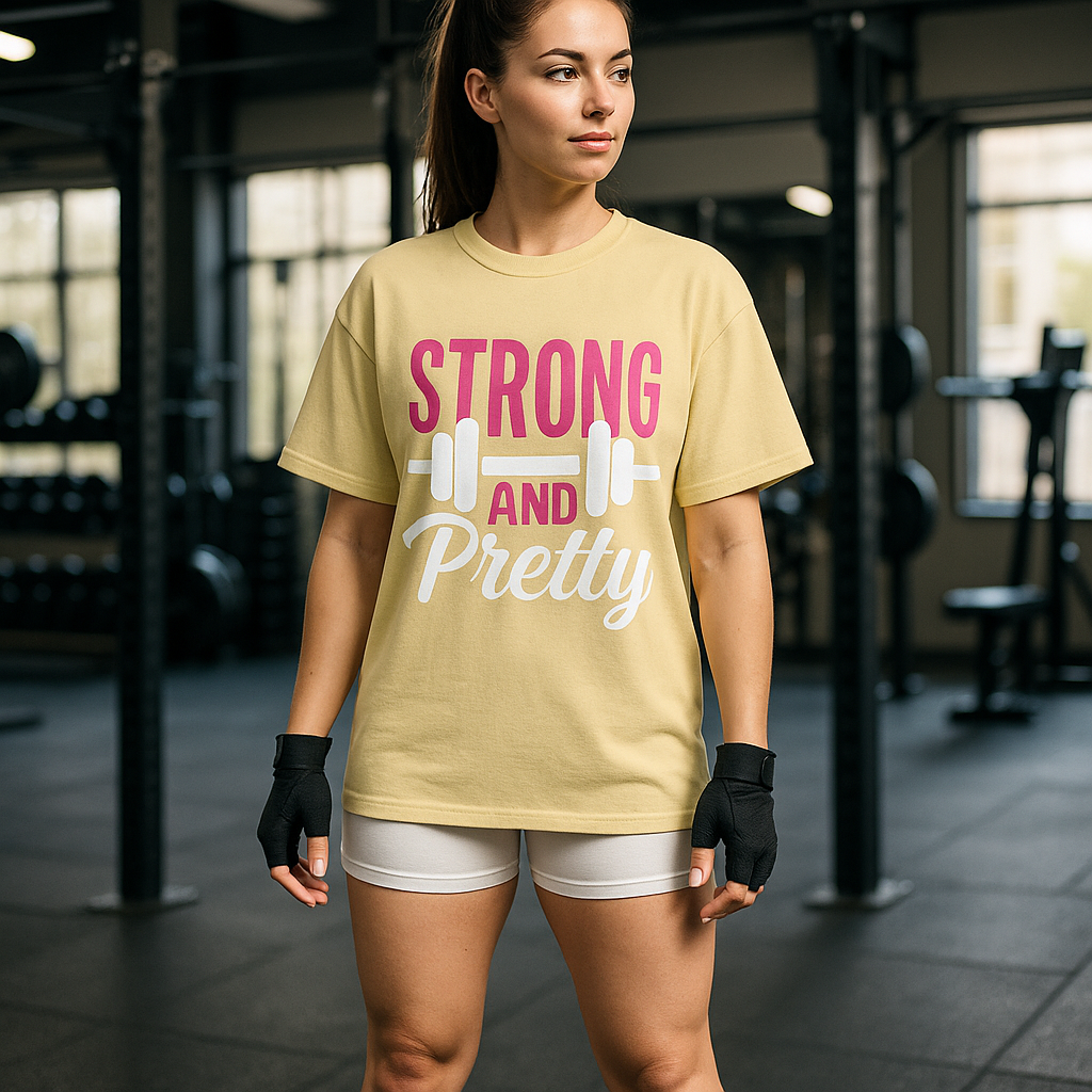 Strong and Pretty Oversized Gym T-Shirt