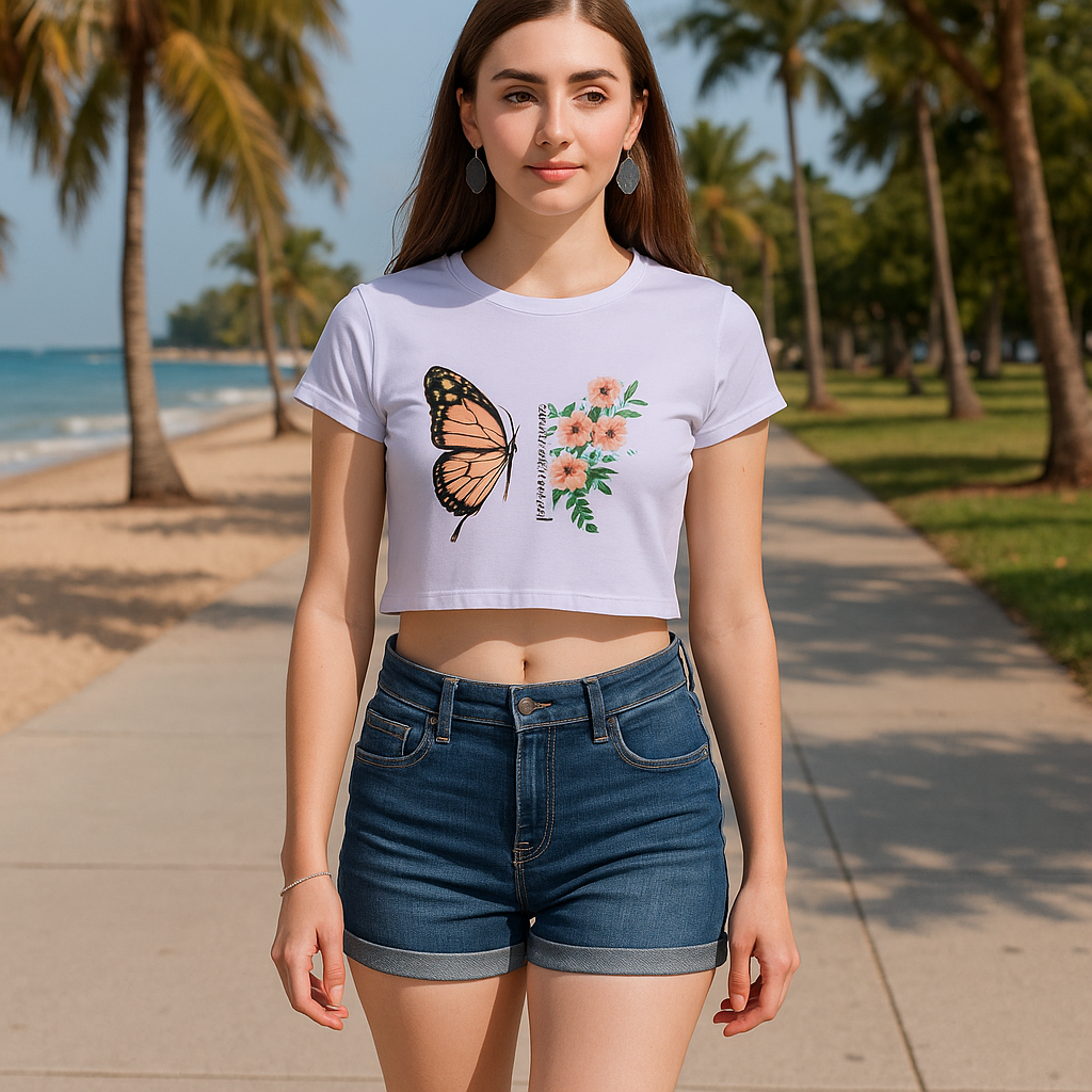Butterfly Aesthetic Crop Top
