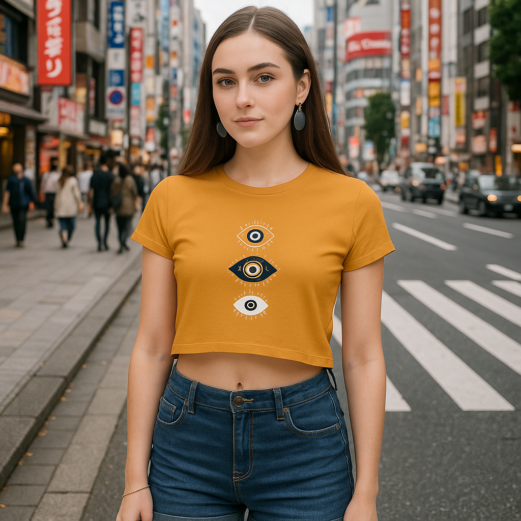 Evil Eye Printed Crop Top