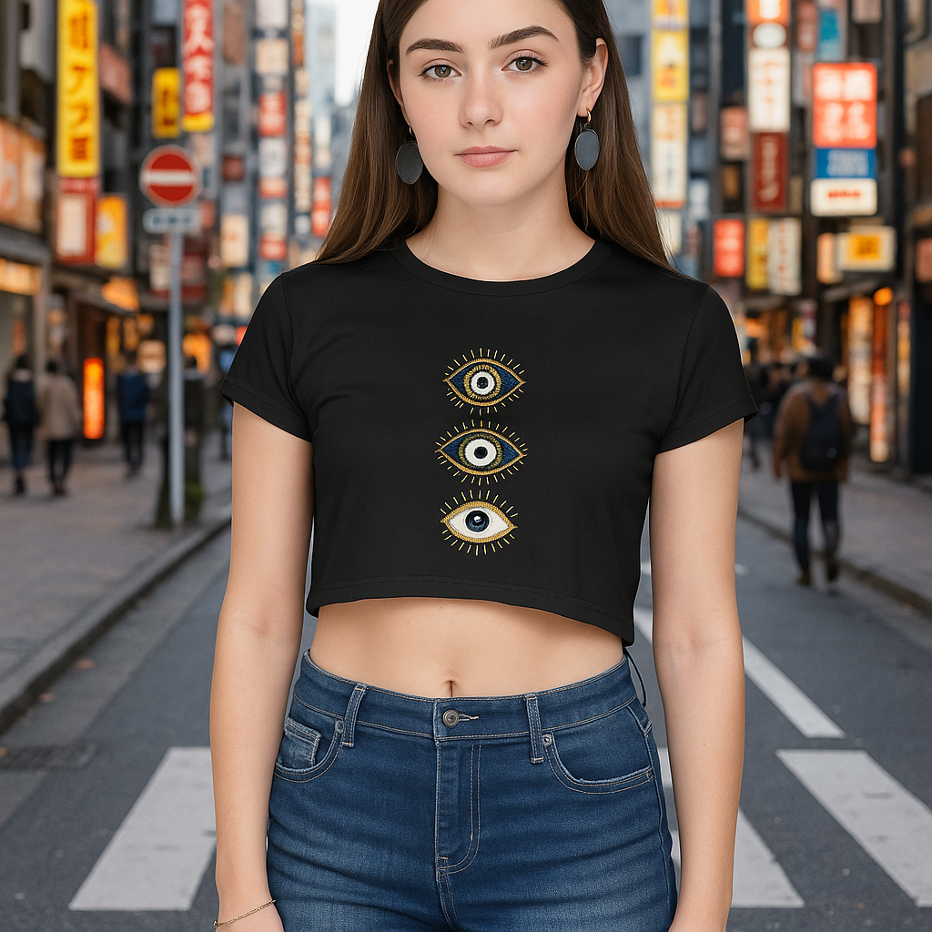 Evil Eye Printed Crop Top