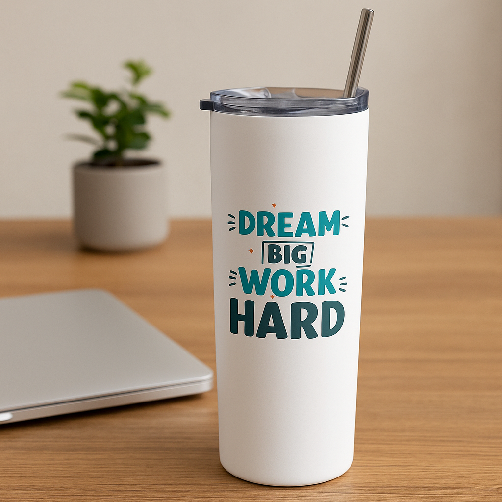 Dream Big Work Hard – Premium Stainless Steel Tumbler Bottle