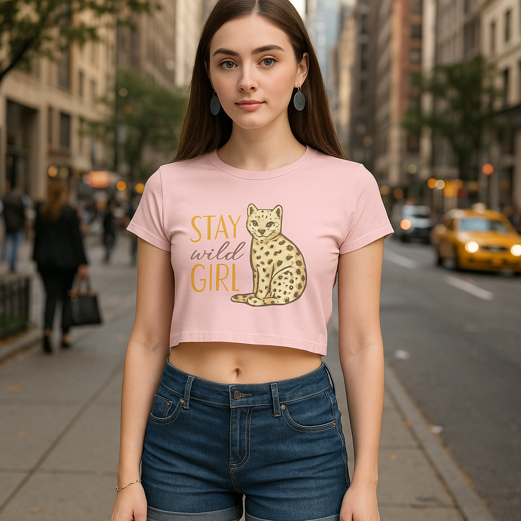 Stay Wild Girl Printed Crop Top