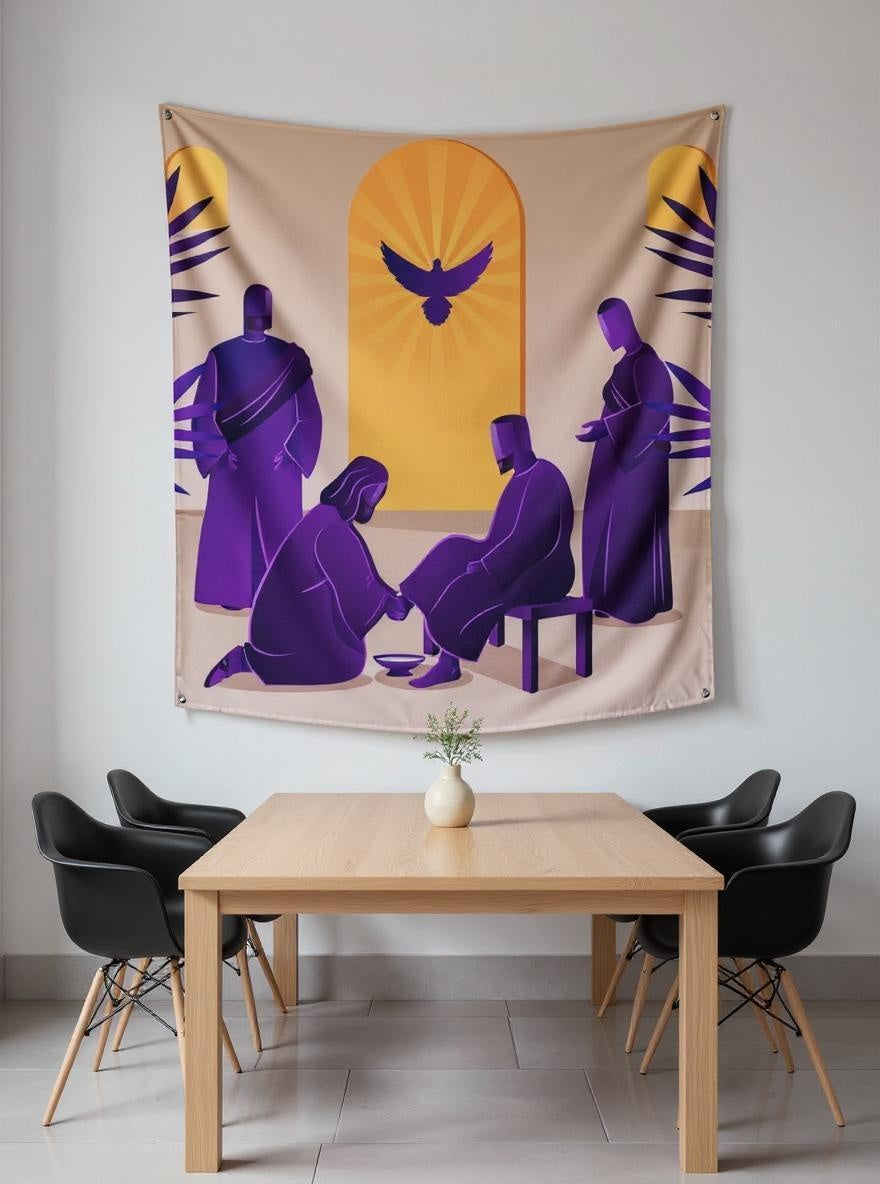 Jesus Washing Feet Tapestry