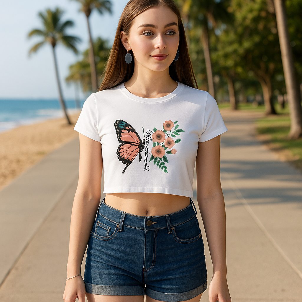 Butterfly Aesthetic Crop Top