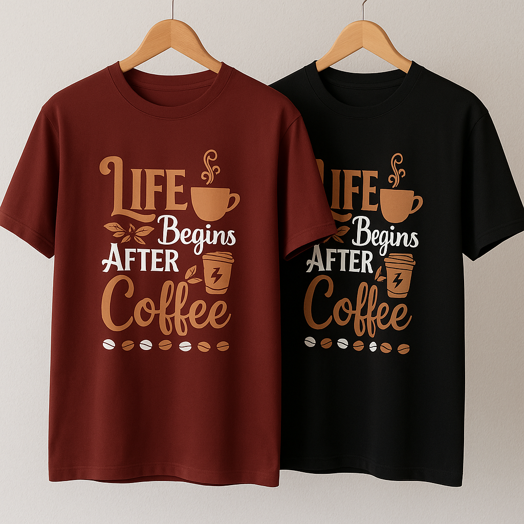 Life Begins After Coffee T-Shirt – Unisex Casual Cotton Tee for Coffee Lovers