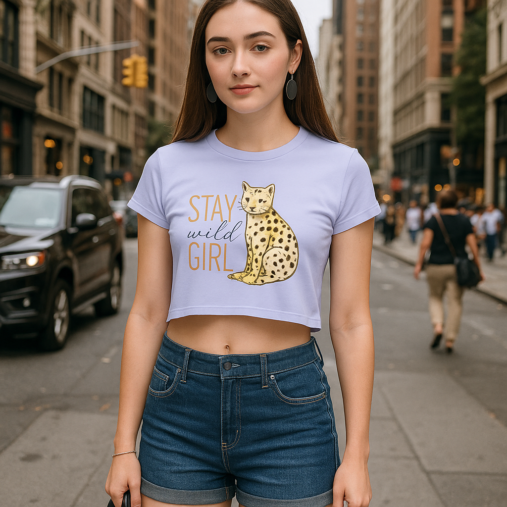 Stay Wild Girl Printed Crop Top
