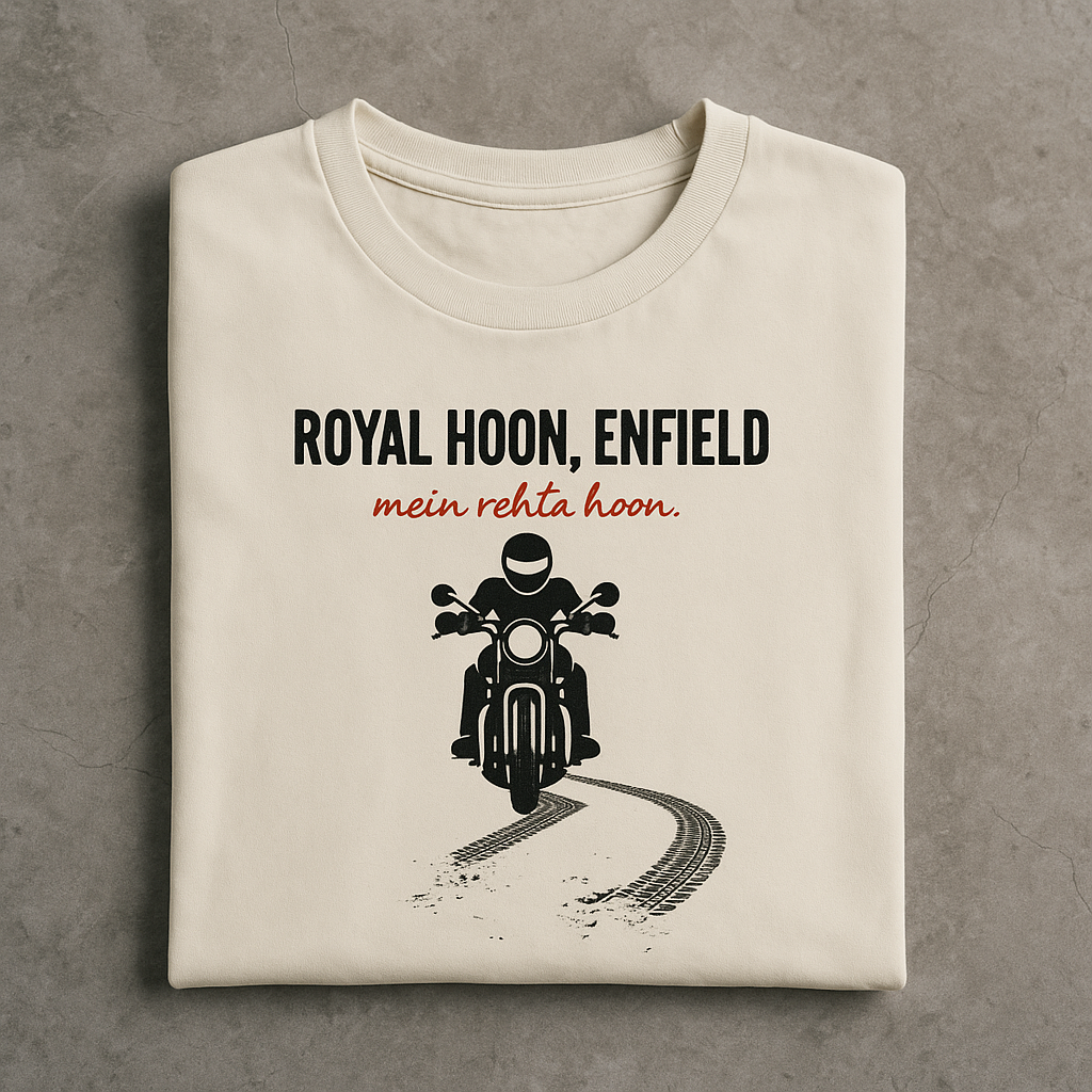 Royal Hoon Enfield – Hindi Biker T-Shirt for Men