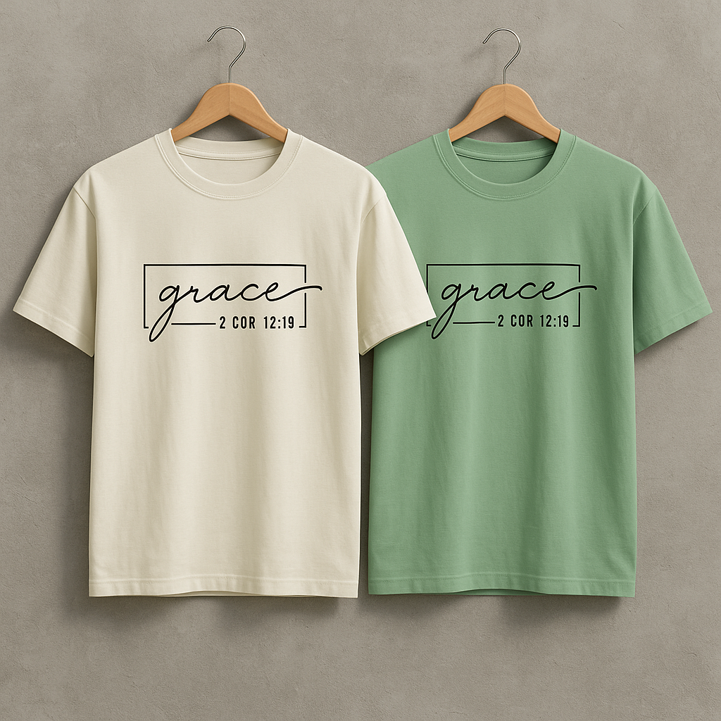 Grace – 2 COR 12:9 Christian Scripture T-Shirt for Men