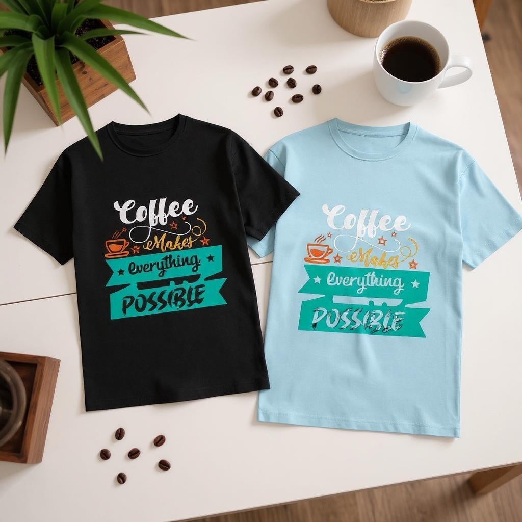 Coffee Makes Everything Possible T-Shirt – Unisex Cafe Vibes Tee for Coffee Lovers