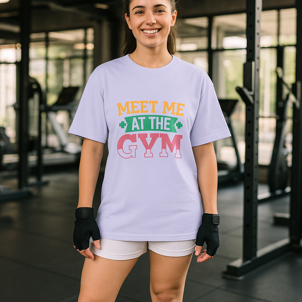 Meet Me at the Gym Oversized Unisex Cotton T-Shirt