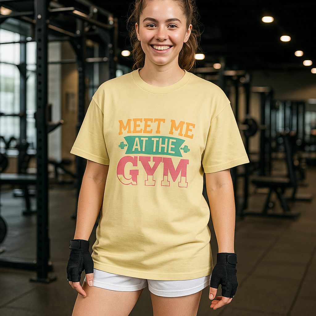 Meet Me at the Gym Oversized Unisex Cotton T-Shirt