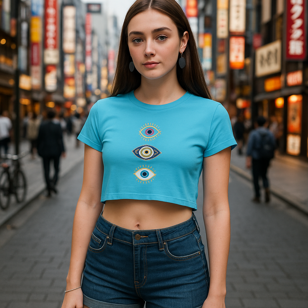 Evil Eye Printed Crop Top