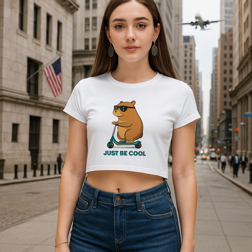 Just Be Cool Dog Graphic Crop Top
