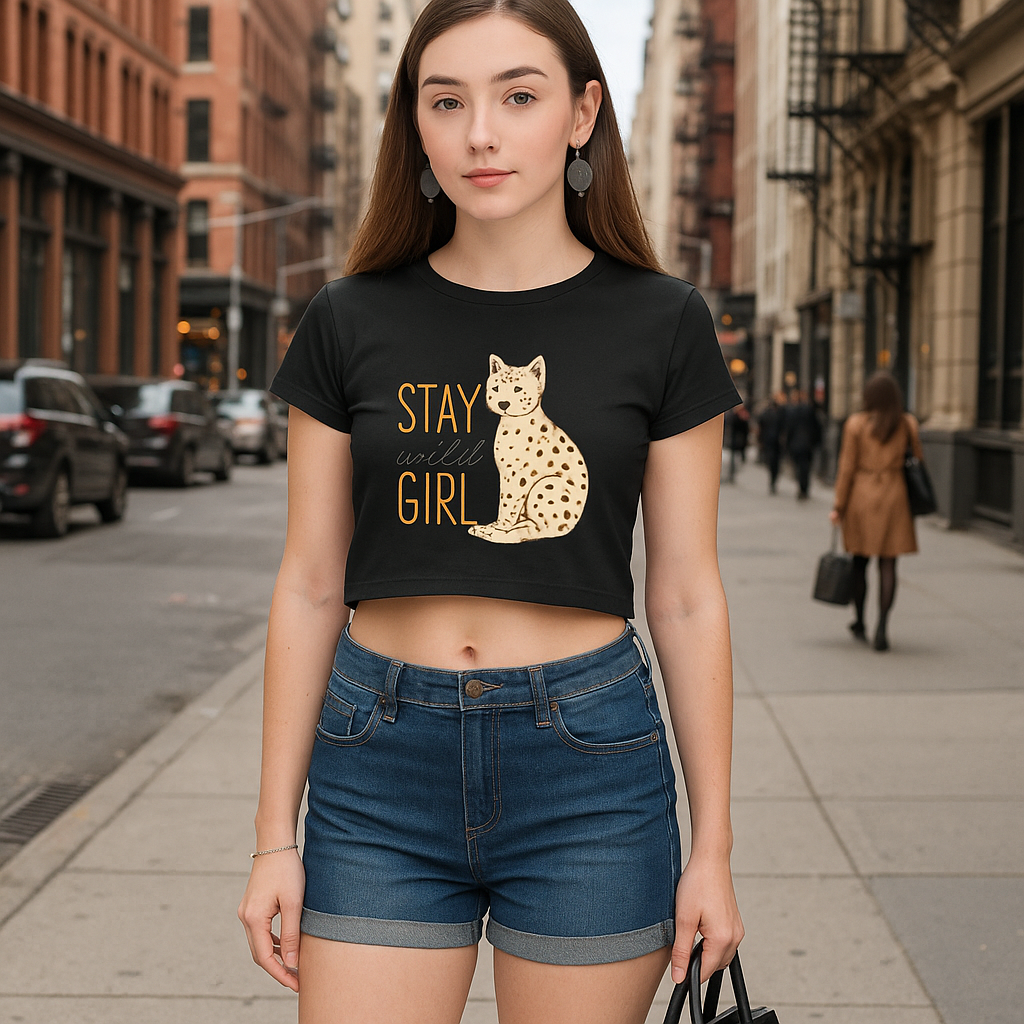 Stay Wild Girl Printed Crop Top