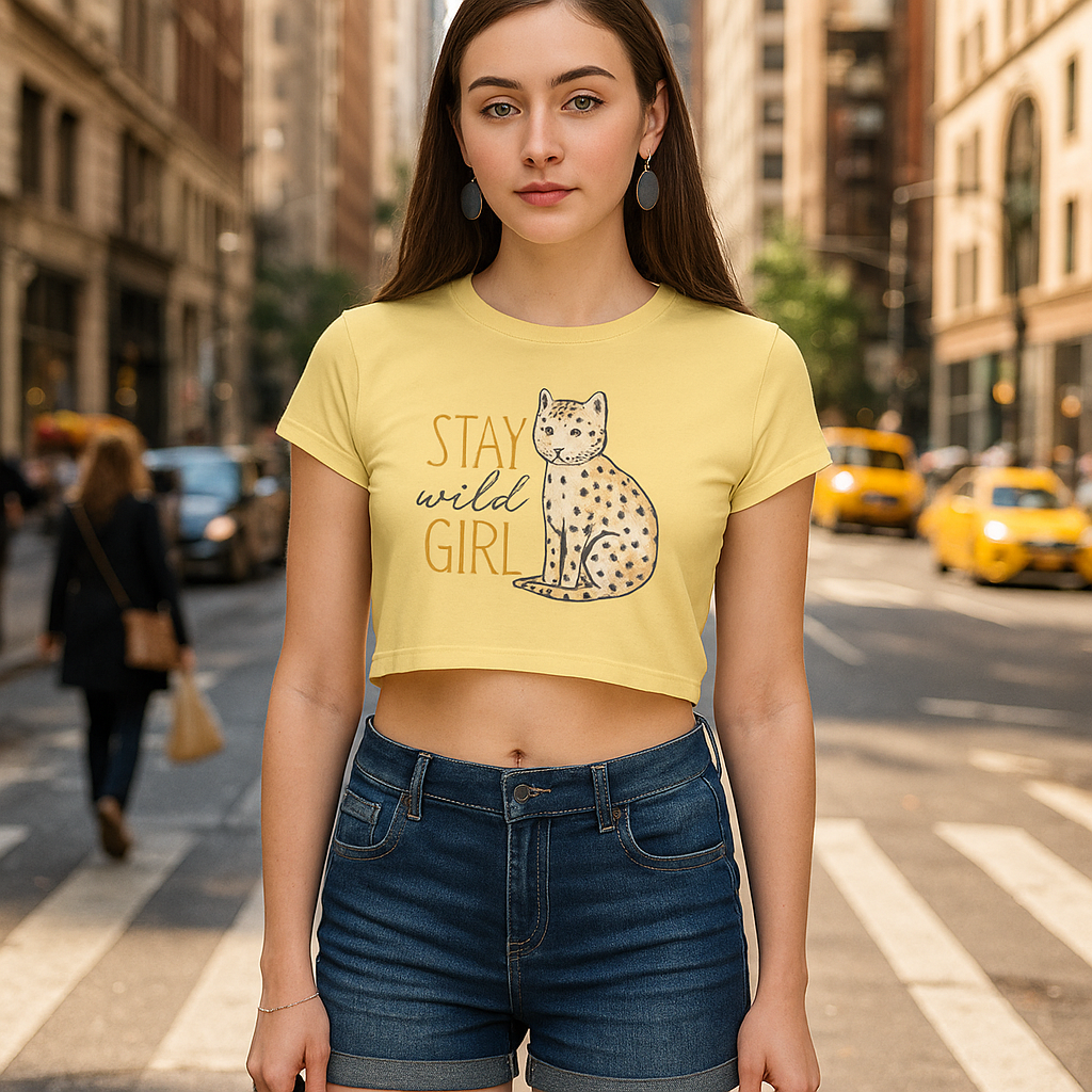 Stay Wild Girl Printed Crop Top