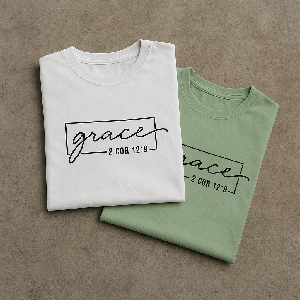 Grace – 2 COR 12:9 Christian Scripture T-Shirt for Men