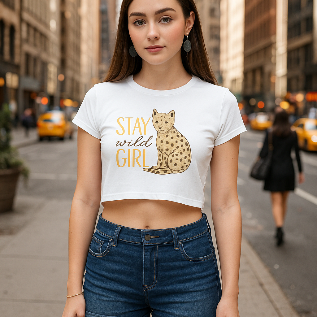 Stay Wild Girl Printed Crop Top
