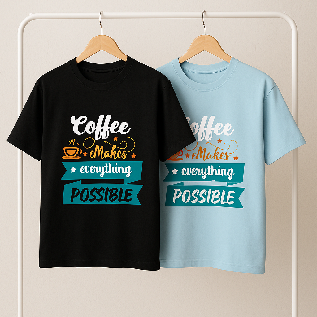 Coffee Makes Everything Possible T-Shirt – Unisex Cafe Vibes Tee for Coffee Lovers