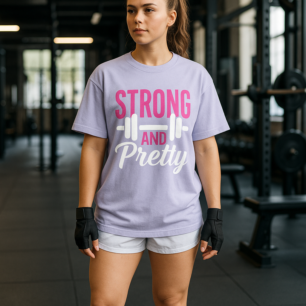 Strong and Pretty Oversized Gym T-Shirt