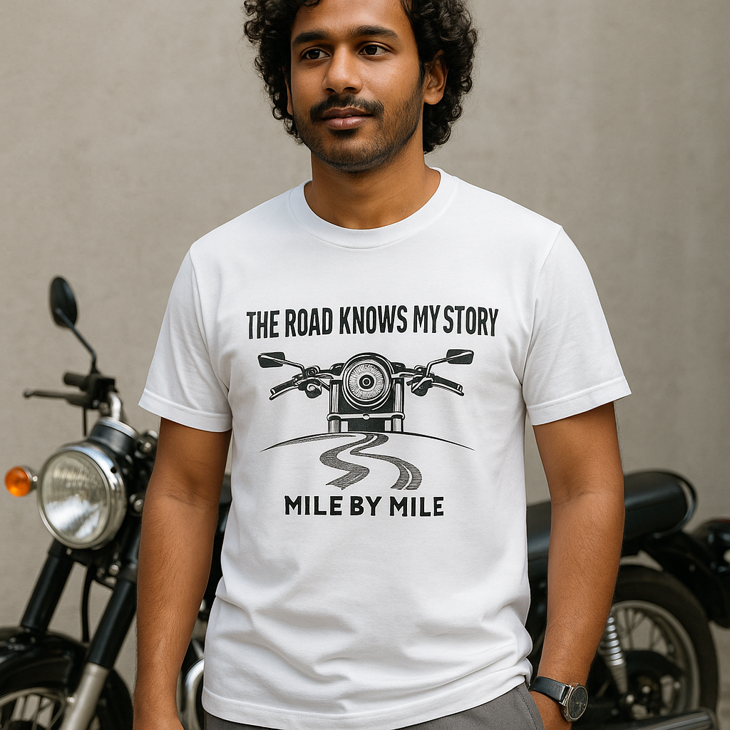 Mile by Mile – Rider Quote T-Shirt for Men