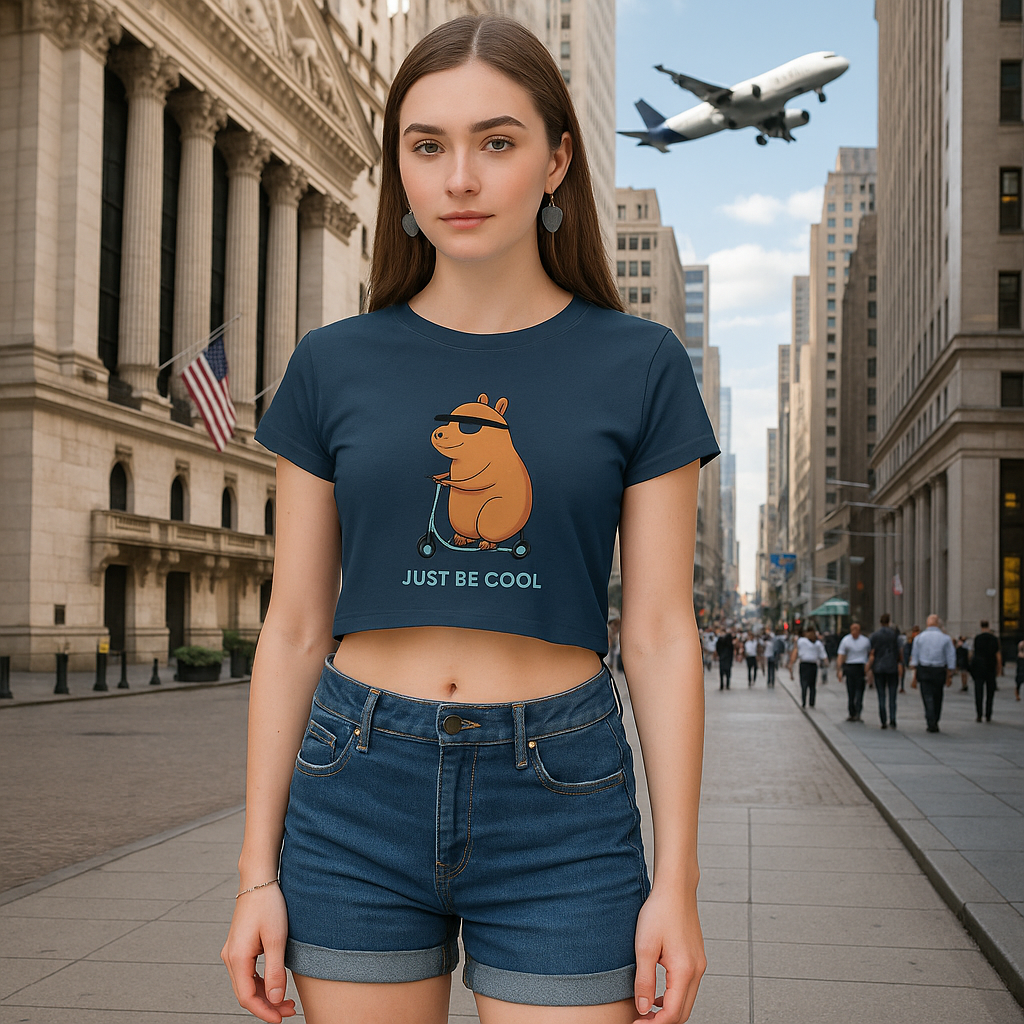 Just Be Cool Dog Graphic Crop Top