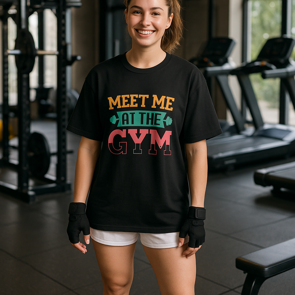 Meet Me at the Gym Oversized Unisex Cotton T-Shirt