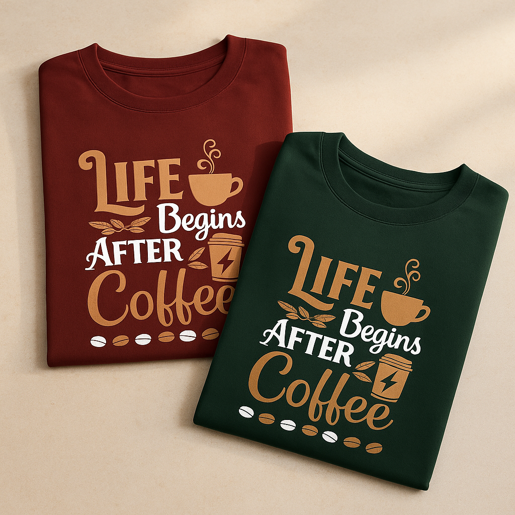 Life Begins After Coffee T-Shirt – Unisex Casual Cotton Tee for Coffee Lovers