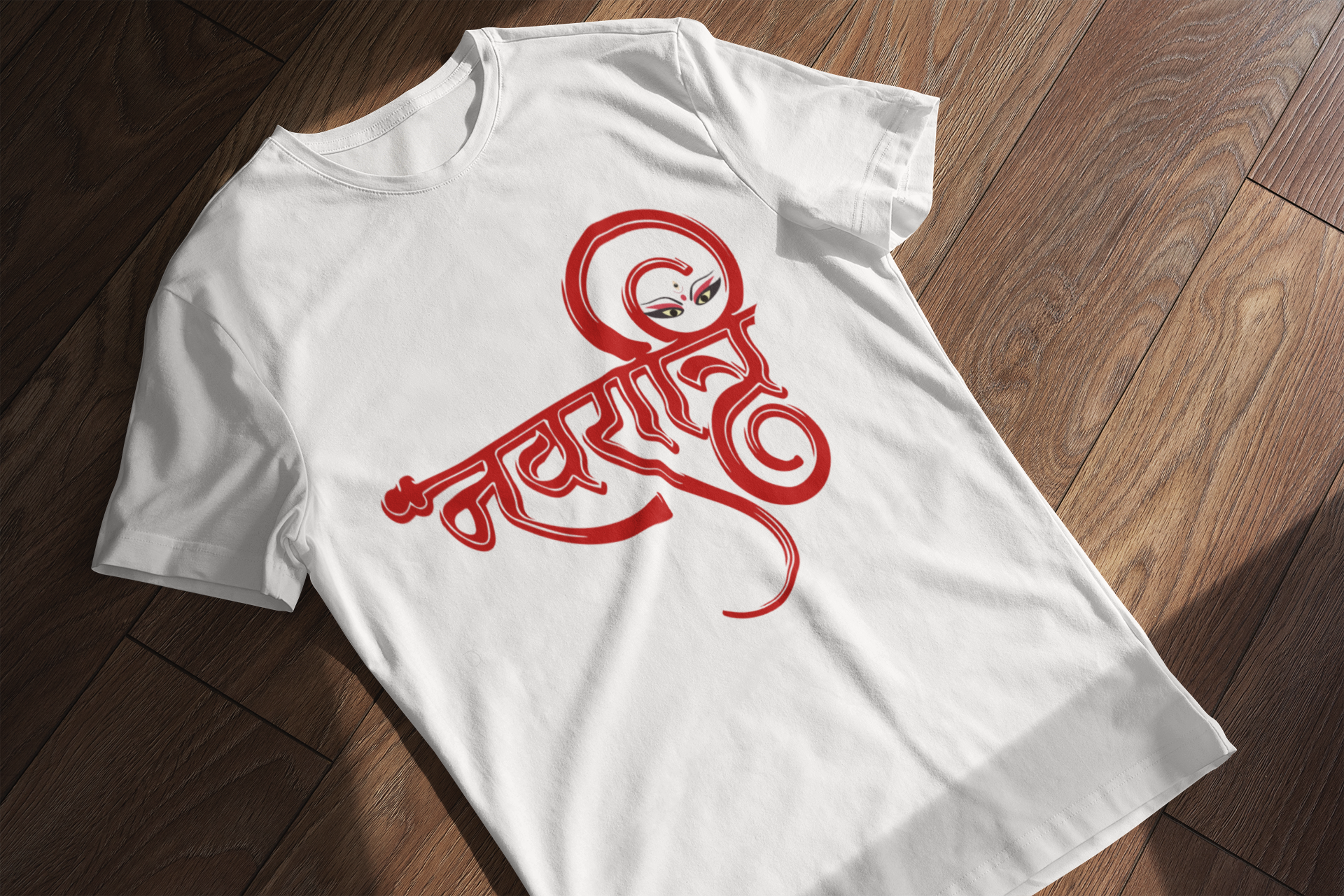 Navratri Script Art T-Shirt – Divine Feminine in Typography