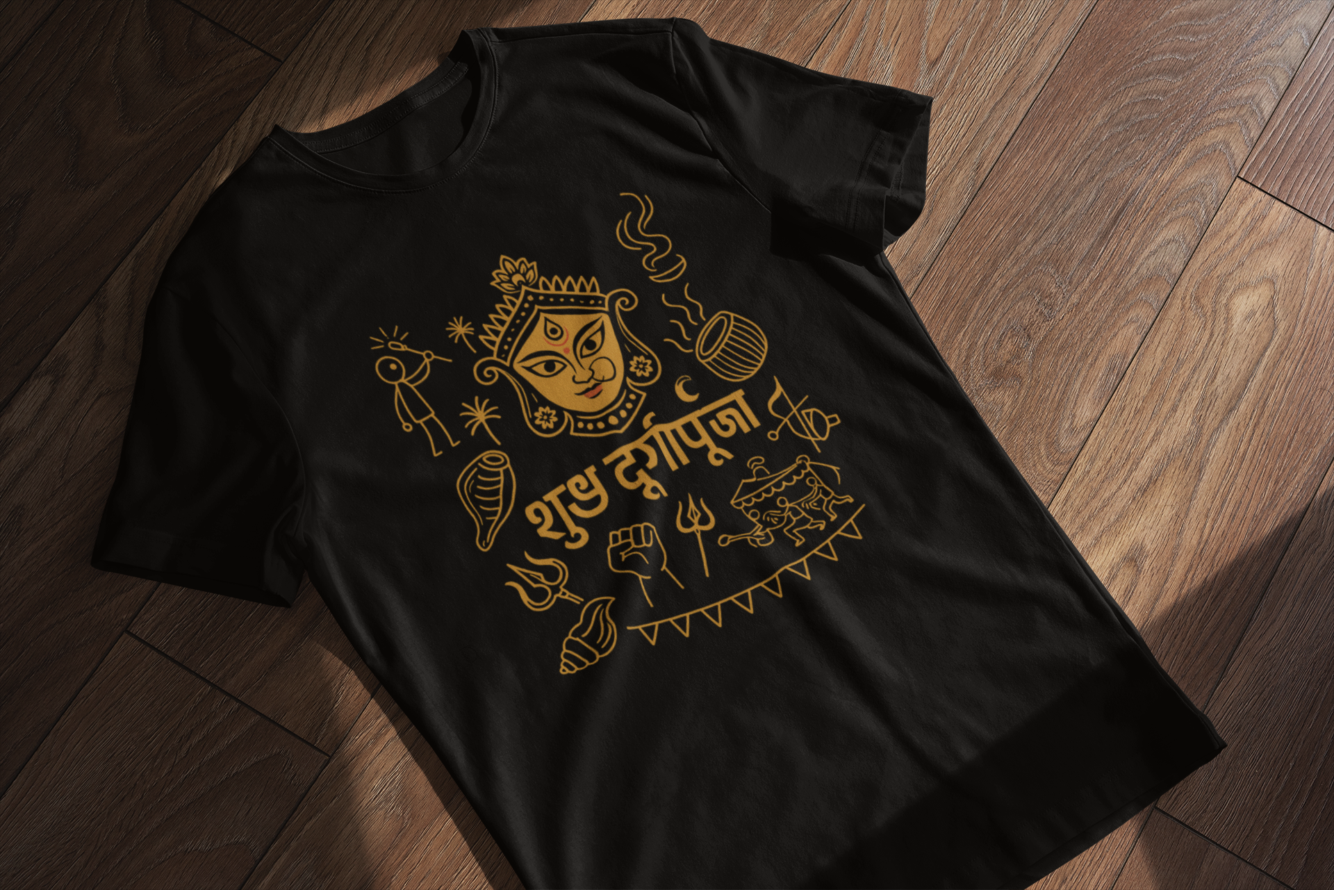Shubh Durga Puja T-Shirt – Unisex Festive Cotton Tee