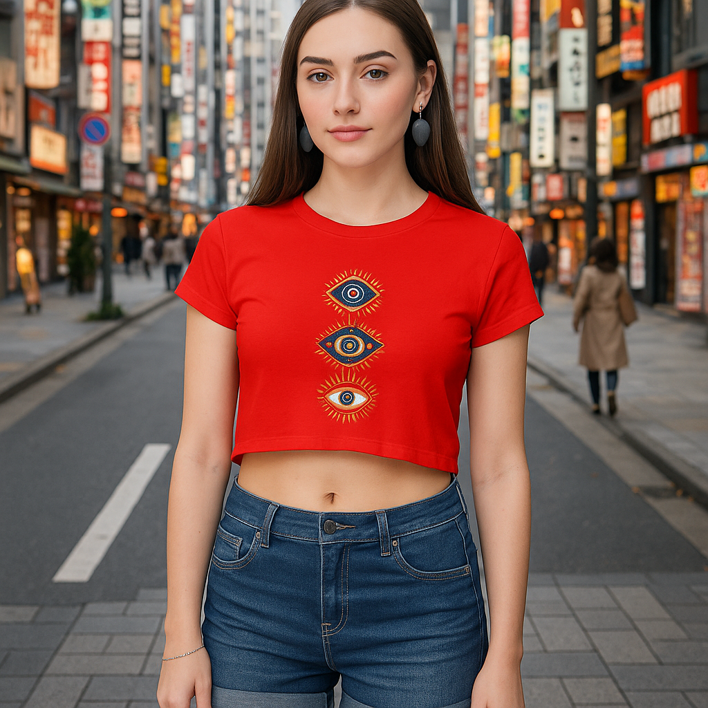 Evil Eye Printed Crop Top