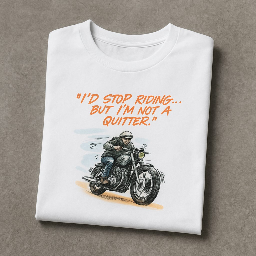 "I'd Stop Riding… But I'm Not a Quitter" Biker T-Shirt for Men