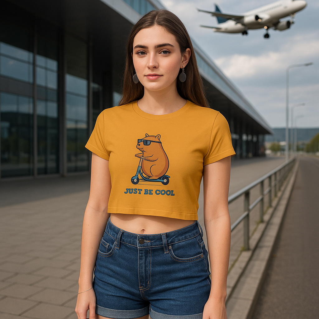 Just Be Cool Dog Graphic Crop Top