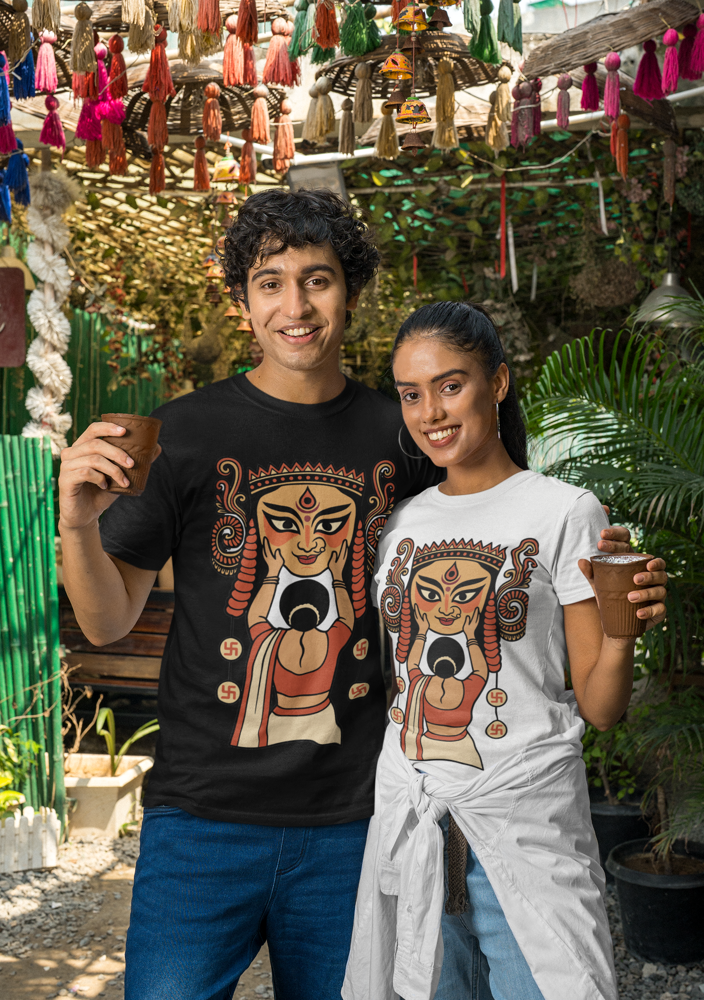 Maa Durga Mirror Art Tee