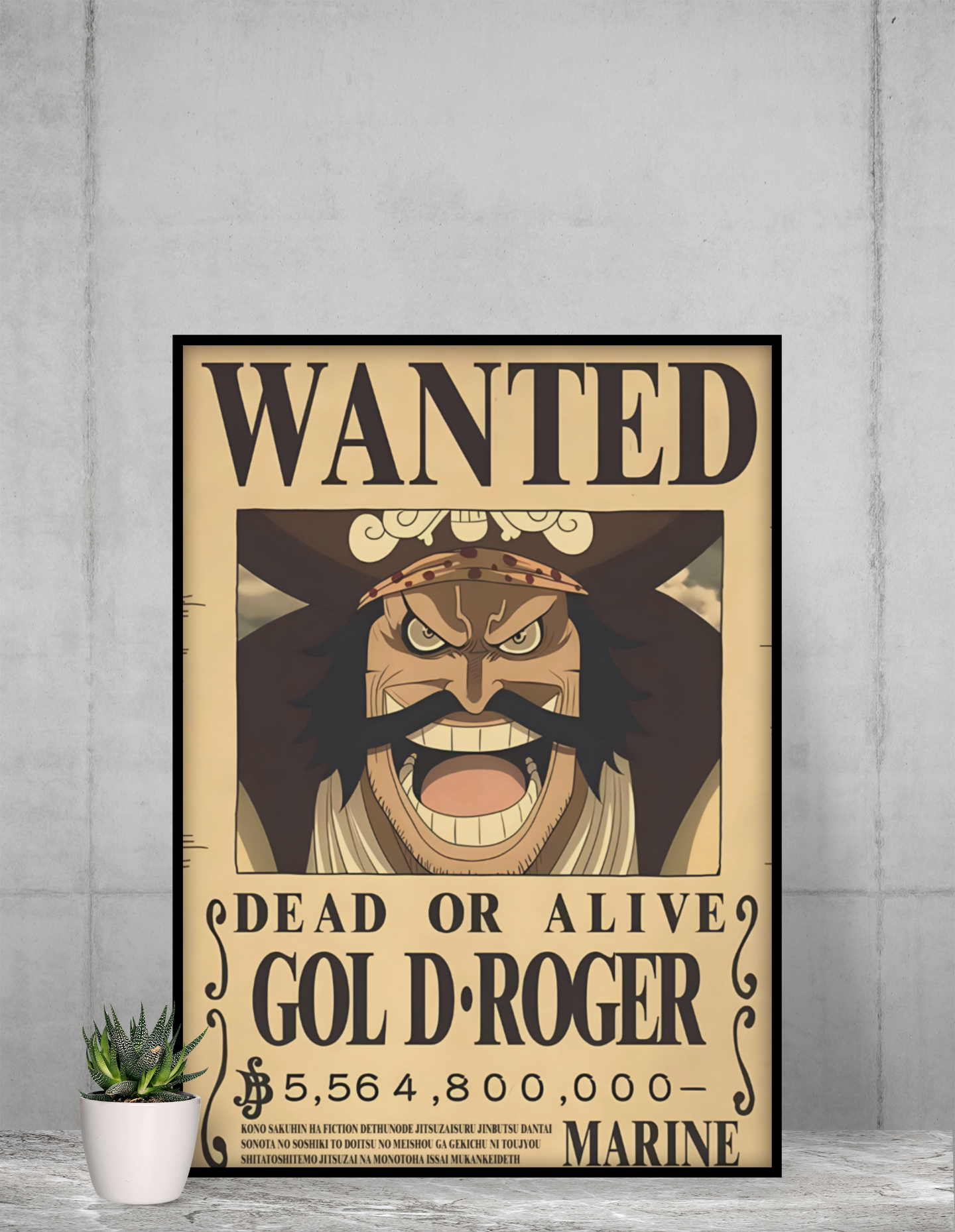 Gol D Roger Wanted Poster Acrylic Wall Art A3 Framed