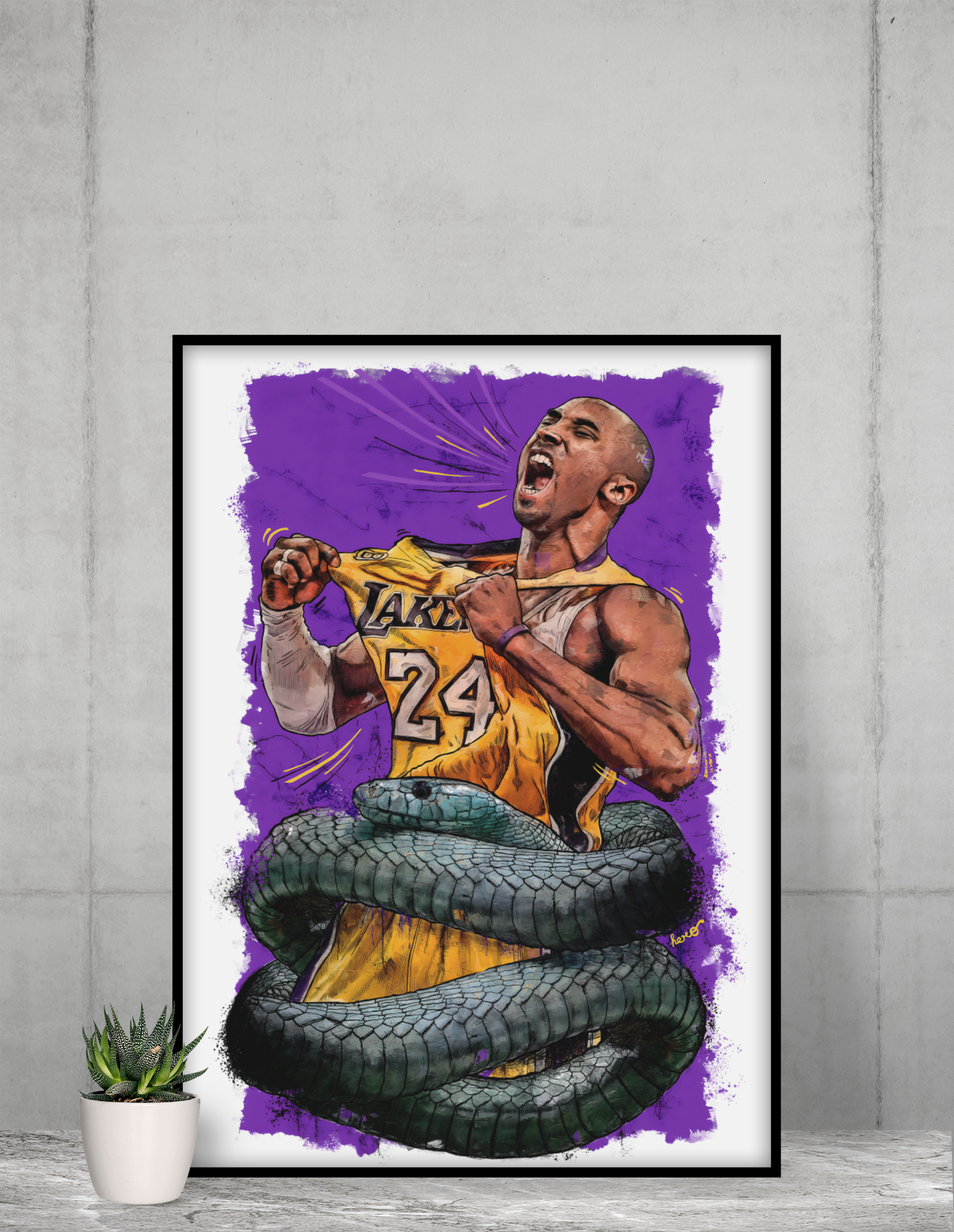 Kobe Bryant Basketball Acrylic Wall Art A3 Framed Print