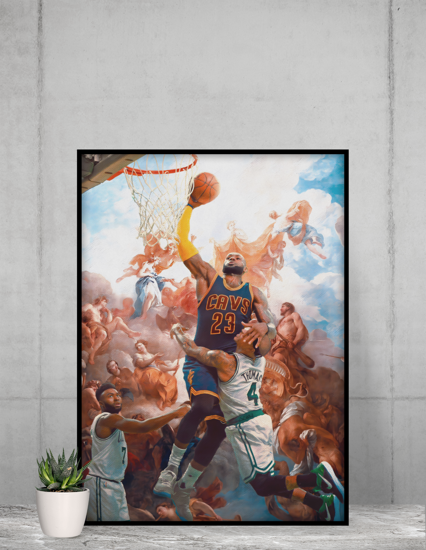 LeBron James Basketball Acrylic Wall Art A3 Black Frame
