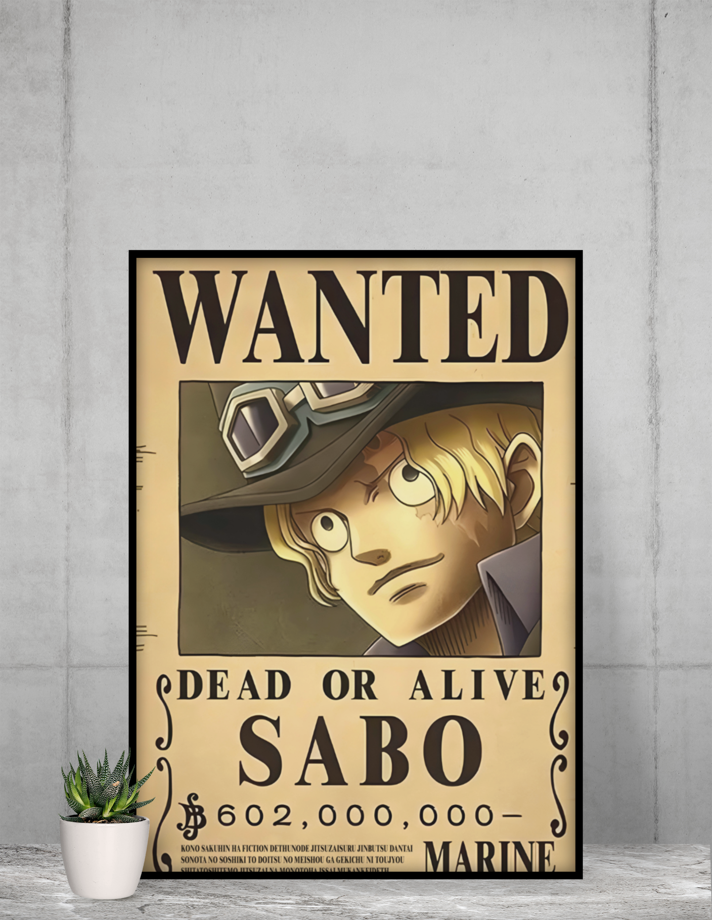 Sabo Wanted Poster Acrylic Wall Art A3 Framed