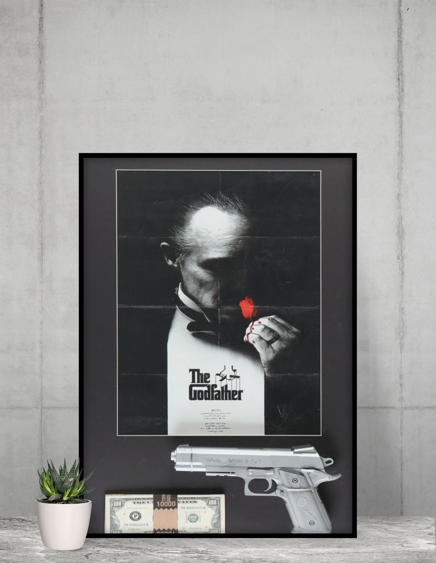 Godfather Movie Inspired Acrylic Wall Art A3 Black Frame