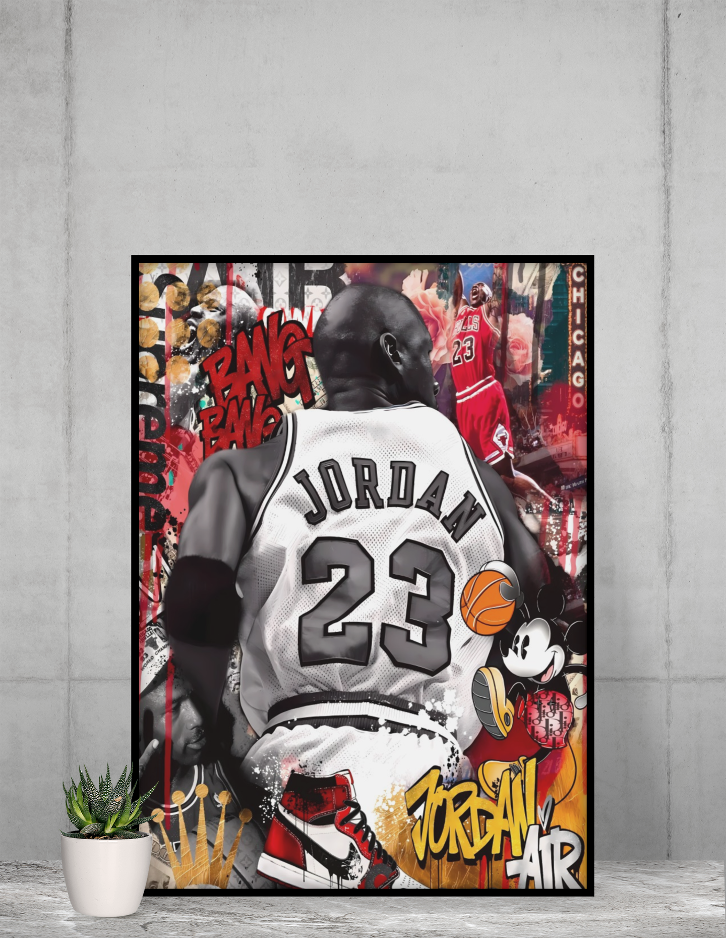 Jordan Basketball Inspired Acrylic Wall Art A3 Black Frame