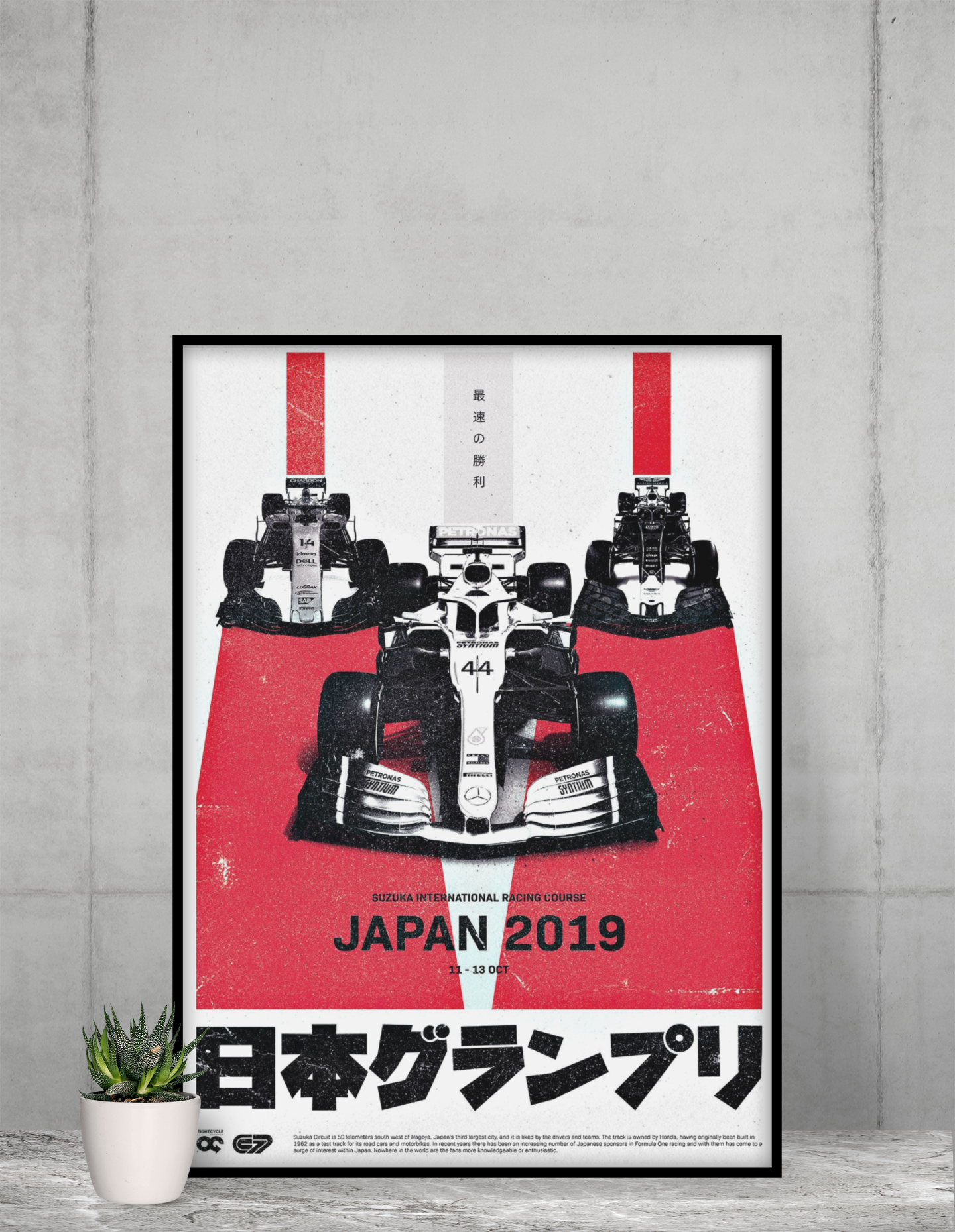 Formula Racing Japan 2019 Acrylic Wall Art A3 Black Frame