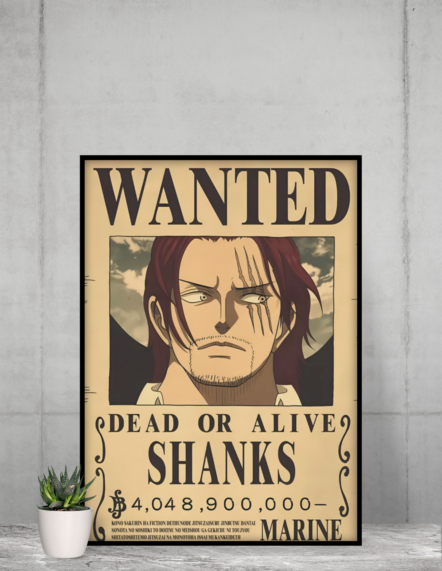Shanks Wanted Poster Acrylic Wall Art A3 Framed