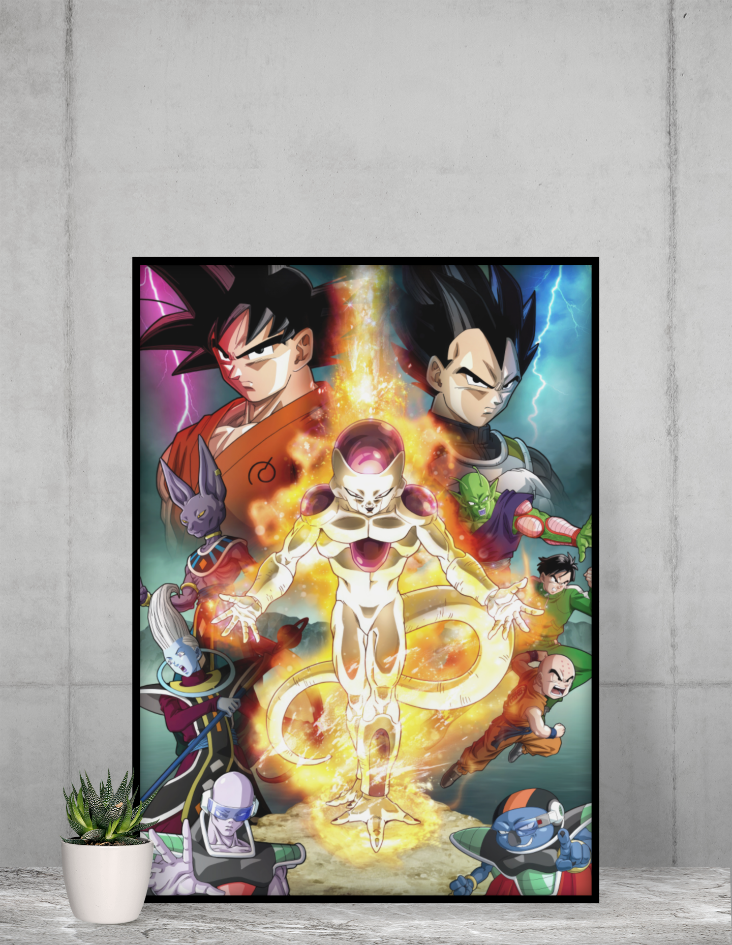 Dragon Ball Anime Characters Acrylic Wall Art A3 Black Frame