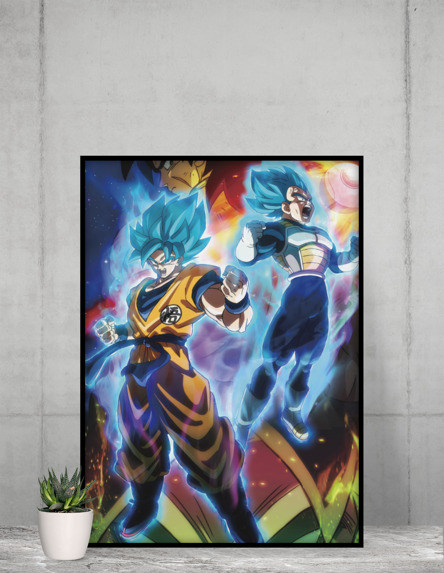 Dragon Ball Super Saiyan Anime Acrylic Wall Art A3 Black Frame