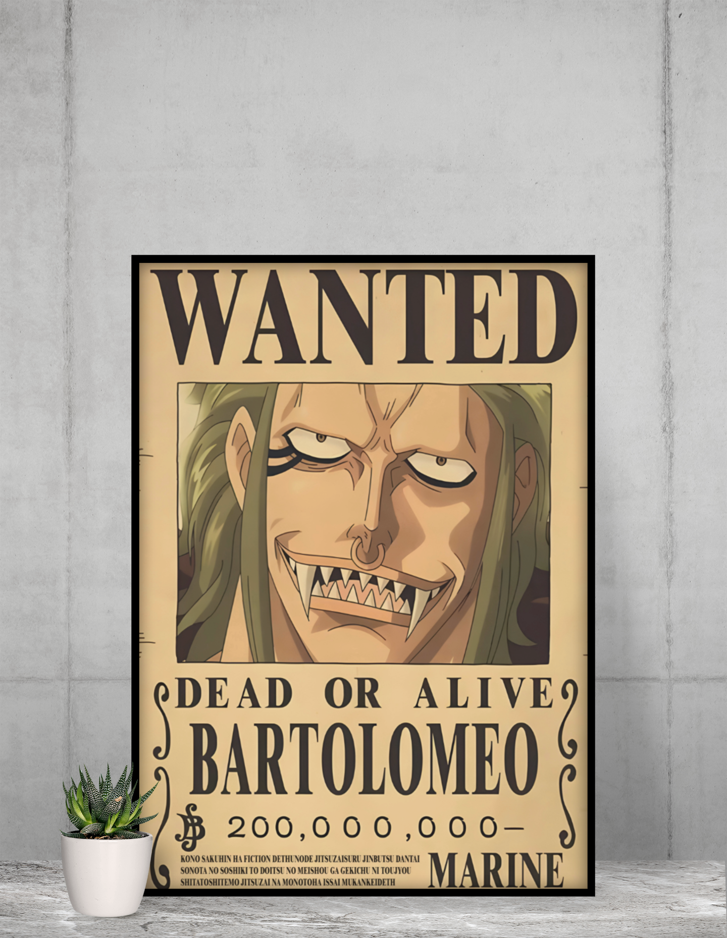 Bartolomeo Wanted Poster Acrylic Wall Art A3 Framed
