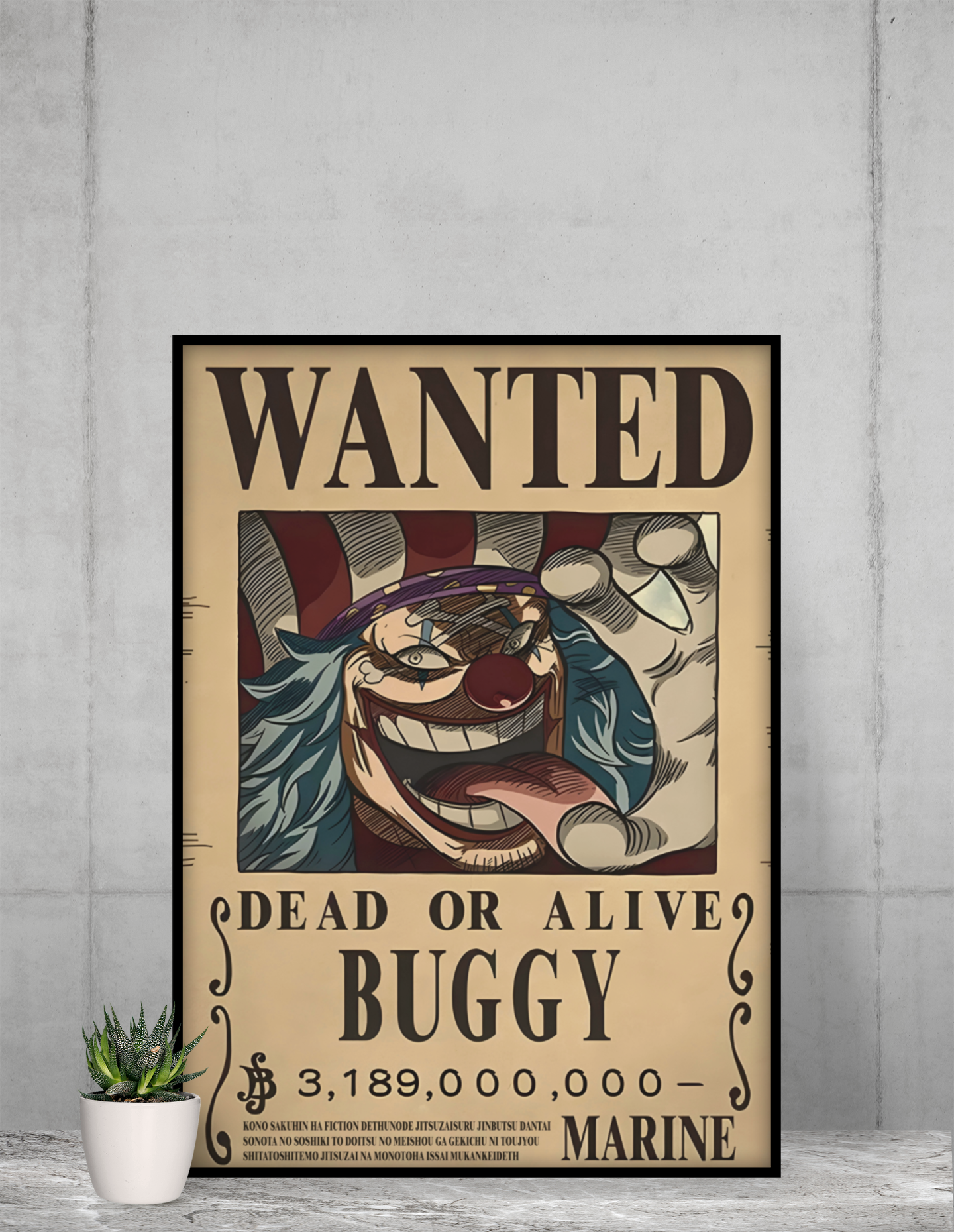 Buggy Wanted Poster Acrylic Wall Art A3 Framed