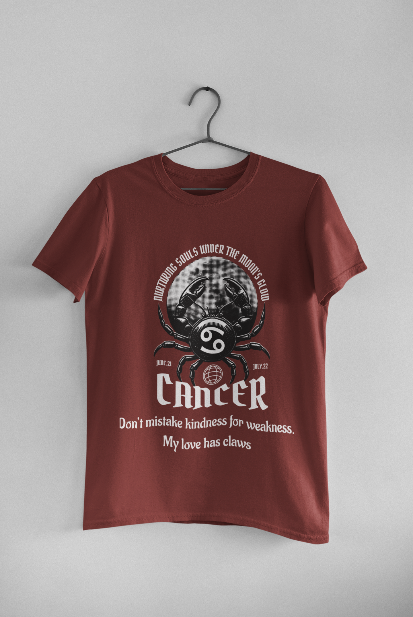 Cancer Zodiac T-Shirt – Bold Horoscope Crab Graphic Tee with Protective Energy Quote